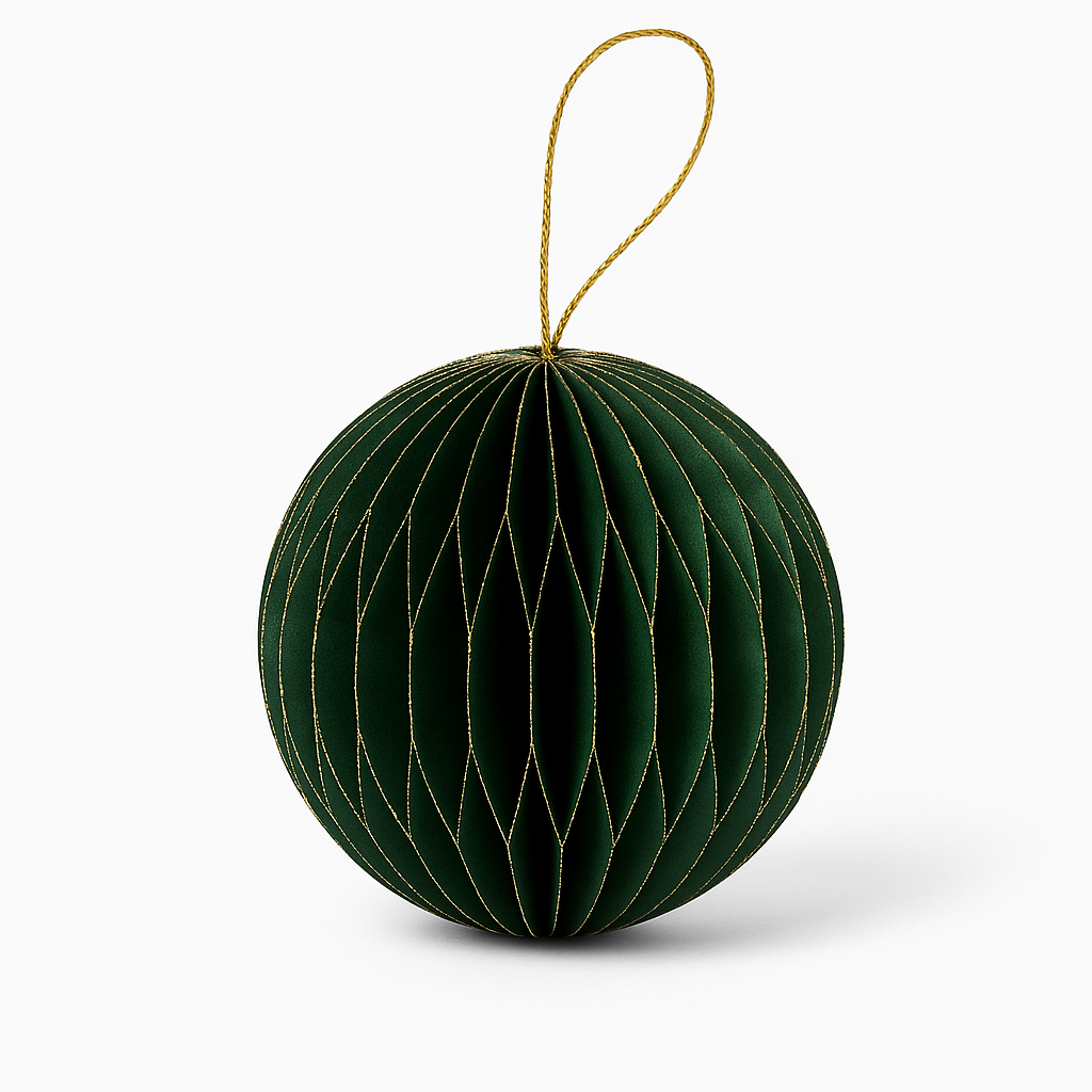 Wabenpapier-Kugeln mit Goldrand 12er-Set (10cm)