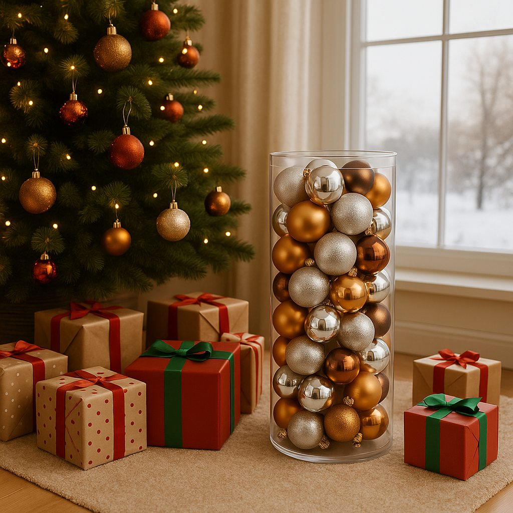 100-teiliges Christbaumkugel-Set - Metallic