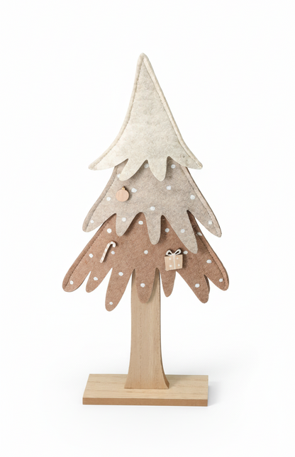 Filz-Tannenbaum Winterzauber braun   (27 cm)