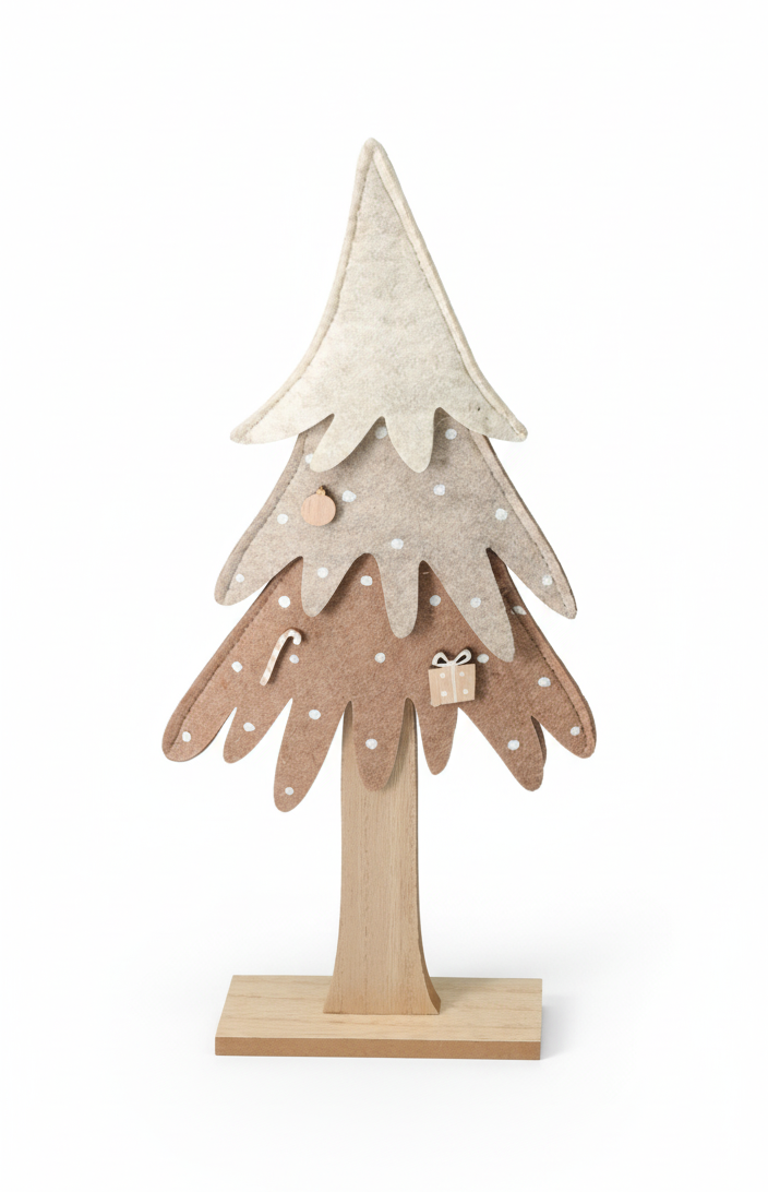 Filz-Tannenbaum Winterzauber braun   (27 cm)