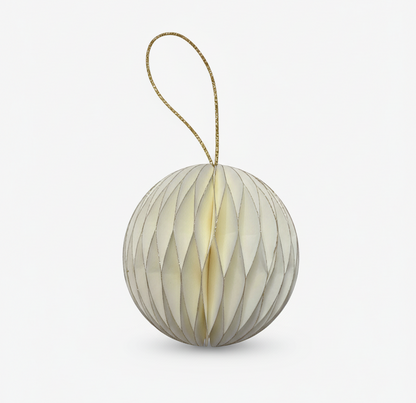 Wabenpapier-Kugeln mit Goldrand 12er-Set (10cm)