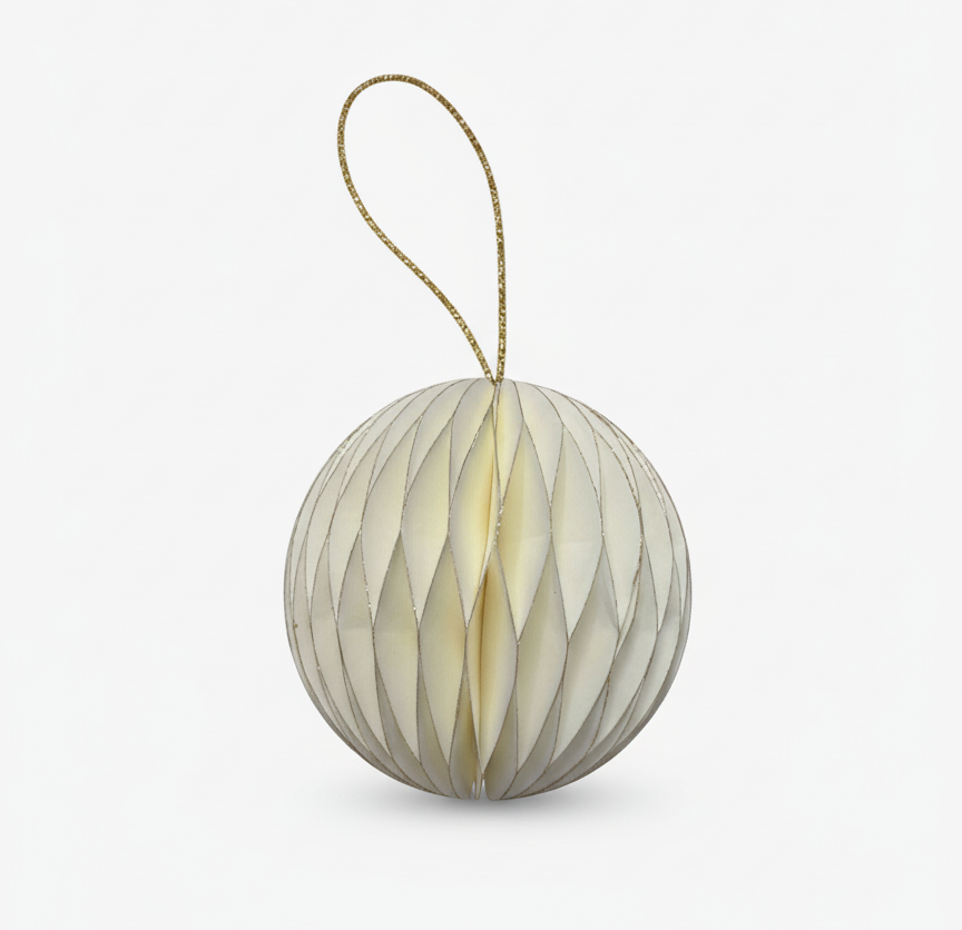 Wabenpapier-Kugeln mit Goldrand 12er-Set (10cm)