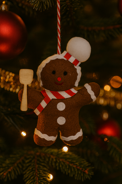 Gingerbreadman Anhänger – 4er Set Stoff (10cm)