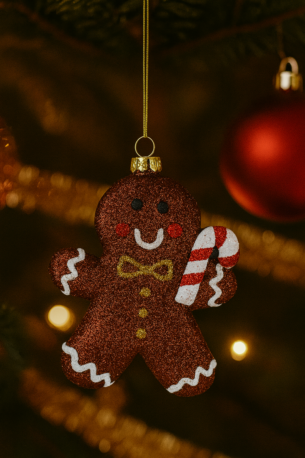 Gingerbreadman Baumschmuck – 3er Set mit Glitzer