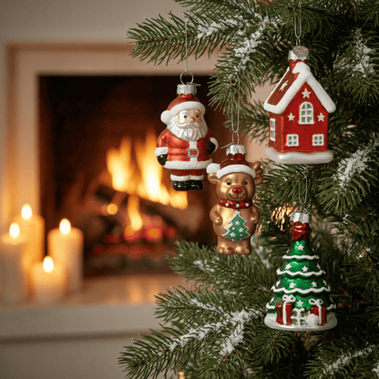 [KI] Baumanhänger Santa & friends 4Stk. (8cm) - Amiras Zauber