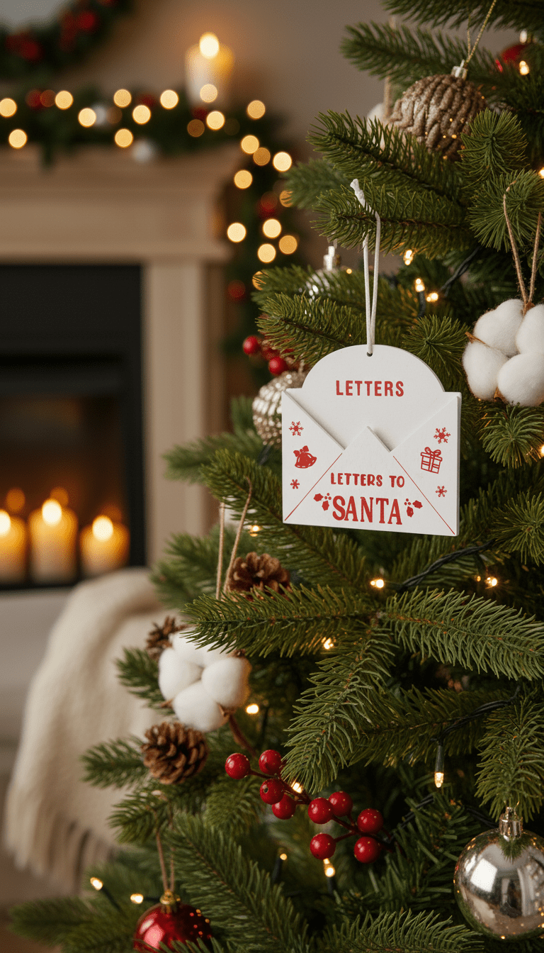 [KI] Brief - Baumschmuck „Letters to Santa“ – Weiß - Amiras Zauber