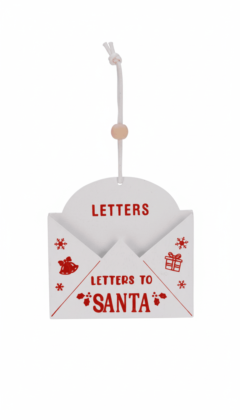Brief - Baumschmuck „Letters to Santa“ – Weiß - Amiras Zauber