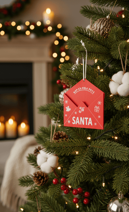 [KI] Brief - Baumschmuck „To Santa“ – Rot - Amiras Zauber