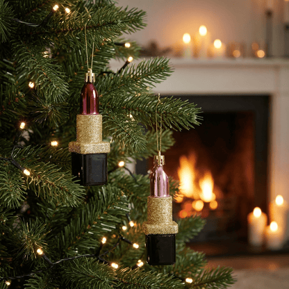 [KI] Christbaumanhänger "Lipstick" rot und rosa 2 Stück (10,5 cm) - Amiras Zauber