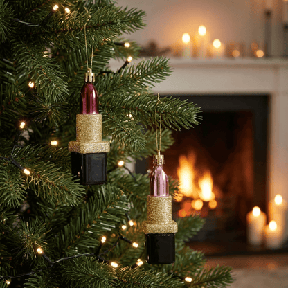 [KI] Christbaumanhänger "Lipstick" rot und rosa 2 Stück (10,5 cm) - Amiras Zauber