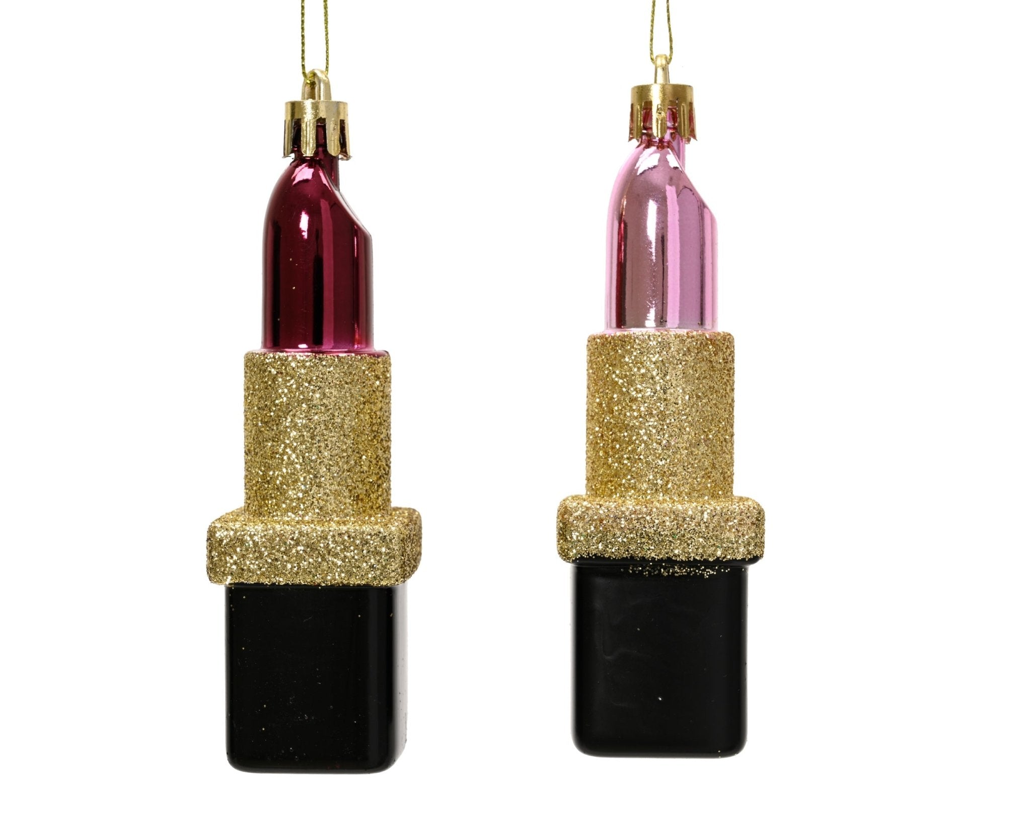Christbaumanhänger "Lipstick" rot und rosa 2 Stück (10,5 cm) - Amiras Zauber