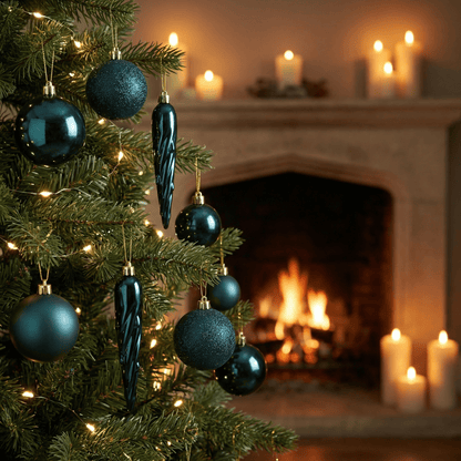 [KI] Christbaumkollektion smaragd 33tlg. (Ø 8 cm) incl. Spitze (Ø 19 cm) - Amiras Zauber