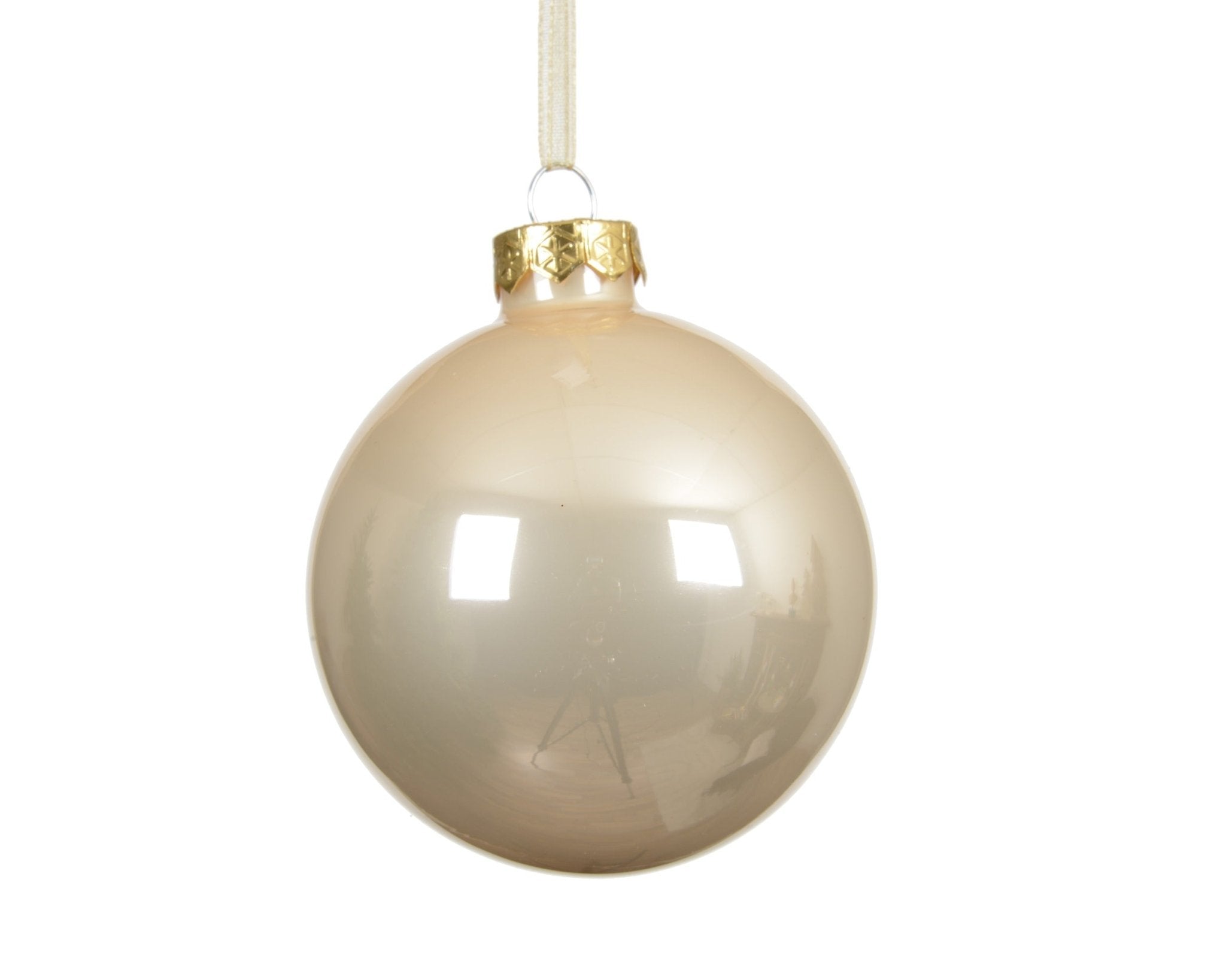 Christbaumkugel champagner 1 Stück (Ø 15 cm) - Amiras Zauber