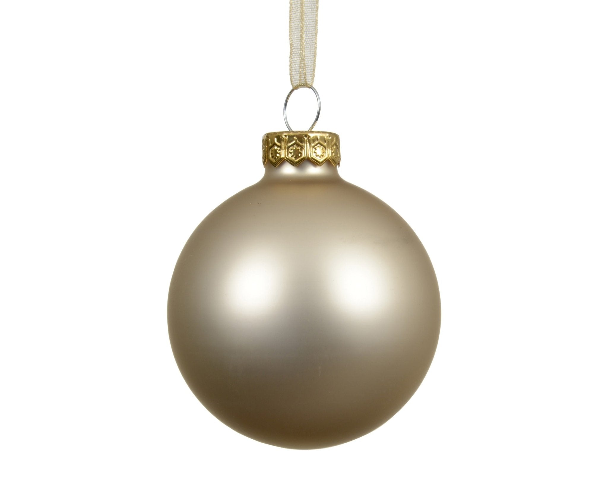 Christbaumkugel champagner matt 1 Stück (Ø 15 cm) - Amiras Zauber