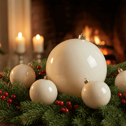 [KI] Christbaumkugel creme 1 Stück (Ø 25 cm) - Amiras Zauber