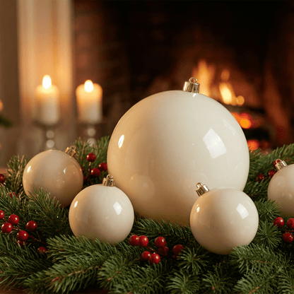 [KI] Christbaumkugel creme 1 Stück (Ø 25 cm) - Amiras Zauber