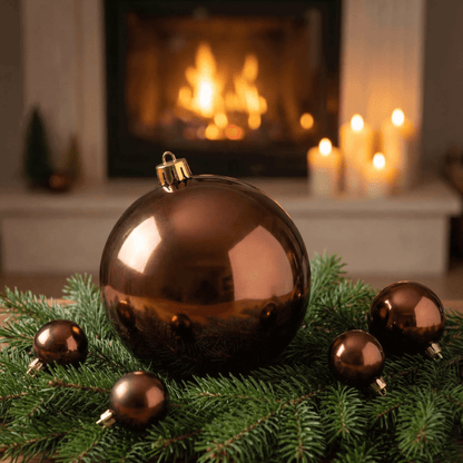 [KI] Christbaumkugel Glanz Espresso 1 Stück (Ø 25 cm) - Amiras Zauber