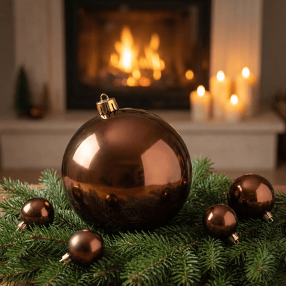[KI] Christbaumkugel Glanz Espresso 1 Stück (Ø 25 cm) - Amiras Zauber