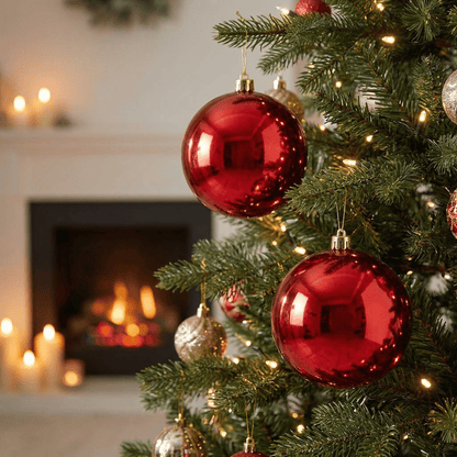 [KI] Christbaumkugel Glanz rot (1 Stück, Ø 14 cm) - Amiras Zauber