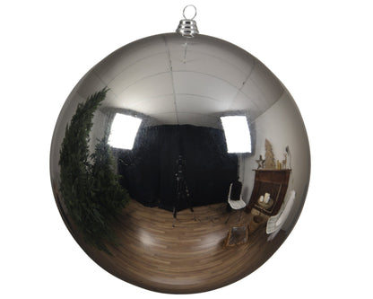 Christbaumkugel Glanz silber (1 Stück, Ø 14 cm) - Amiras Zauber