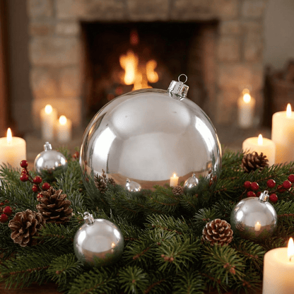 [KI] Christbaumkugel Glanz silber (Ø 25 cm) - Amiras Zauber