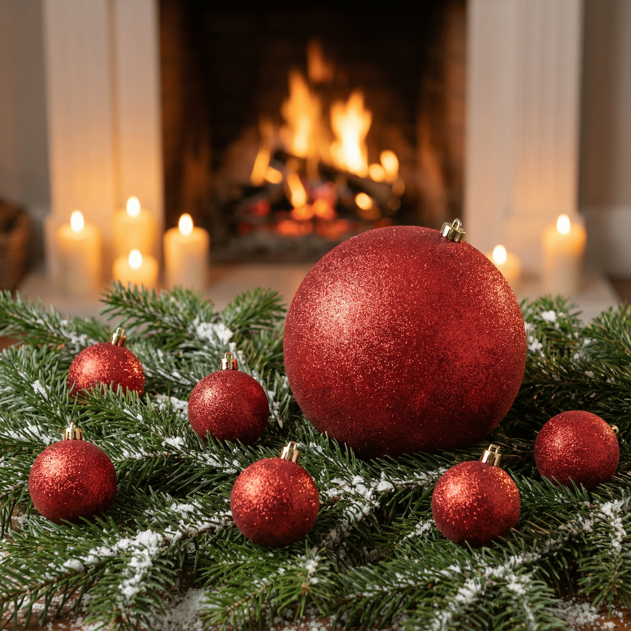 [KI] Christbaumkugel Glitzer rot (Ø 25 cm) - Amiras Zauber