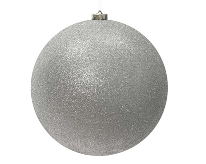 Christbaumkugel Glitzer silber (Ø 25 cm) - Amiras Zauber