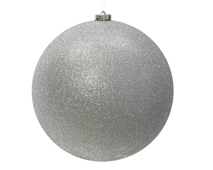 Christbaumkugel Glitzer Silber (Ø 20 cm) - Amiras Zauber