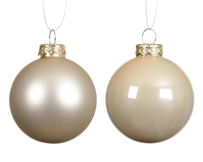 Christbaumkugel Mix champagner matt/glanz 4tlg. (Ø 10 cm) - Amiras Zauber