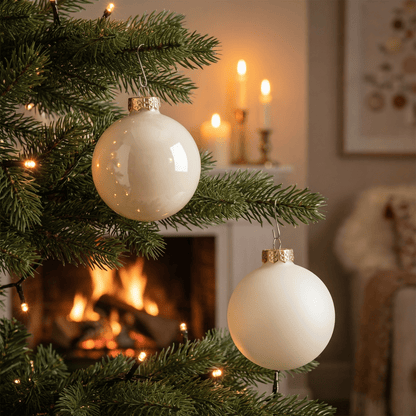 [KI] Christbaumkugel Mix wollweiss 20tlg. (Ø 6 cm) - Amiras Zauber