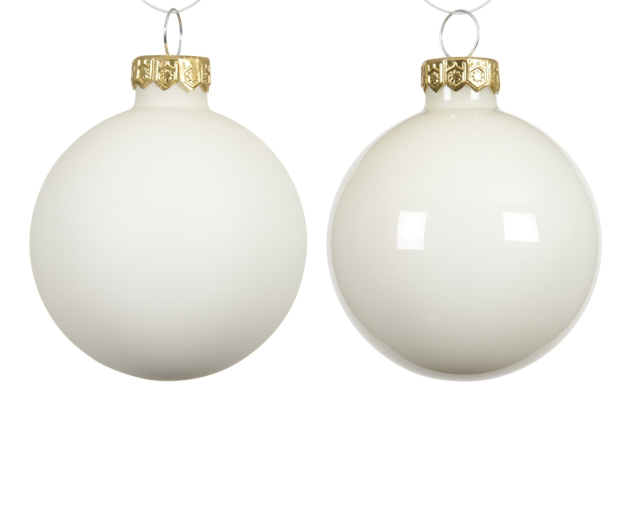 Christbaumkugel Mix wollweiss matt/glanz 4tlg. (Ø 10 cm) - Amiras Zauber
