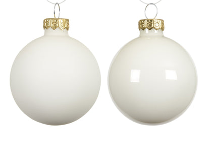 Christbaumkugel Mix wollweiss matt/glanz 4tlg. (Ø 10 cm) - Amiras Zauber