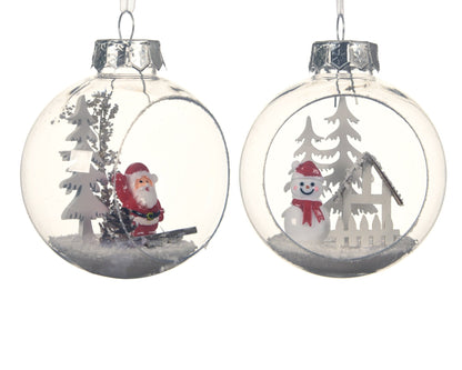 Christbaumkugel „Winterzeit“ 2er - Set (8 cm) - Amiras Zauber