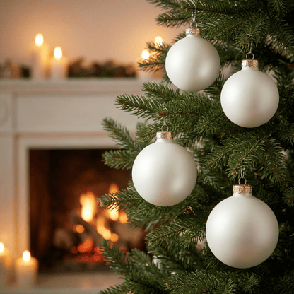 [KI] Christbaumkugel wollweiss matt 1 Stück (Ø 15 cm) - Amiras Zauber