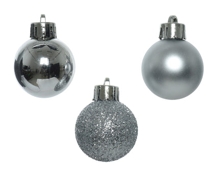 Christbaumkugeln Silber Mix 14tlg. (Ø 3 cm) - Amiras Zauber