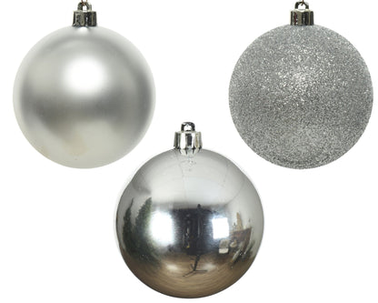 Christbaumkugeln Silber Mix 34tlg. (8 cm) - Amiras Zauber