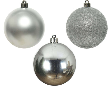 Christbaumkugeln Silber Mix 34tlg. (8 cm) - Amiras Zauber