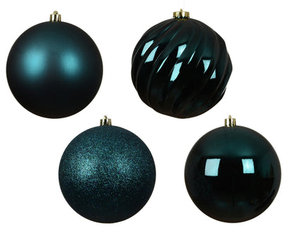Christbaumkugeln Smaragd Mix 4tlg. (Ø 14 cm) - Amiras Zauber