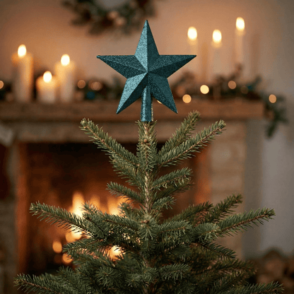 [KI] Christbaumspitze Stern smaragd (19cm) - Amiras Zauber