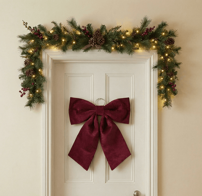 [KI] Deko Schleife Bordeaux mittel (57 x 3 x 62 cm) - Amiras Zauber