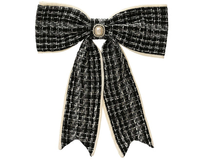 Deko Schleife „Elegant Pearl“ schwarz groß (4 x 33 x 40 cm) - Amiras Zauber