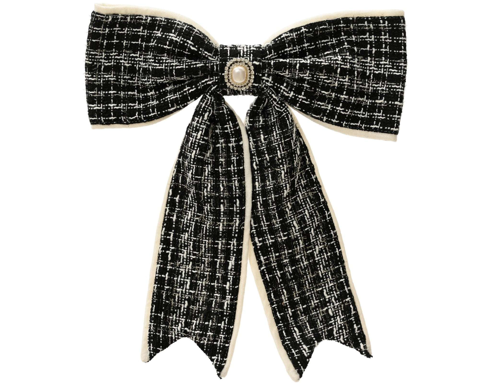 Deko Schleife „Elegant Pearl“ schwarz mittel (3 x 18 x 21 cm) - Amiras Zauber