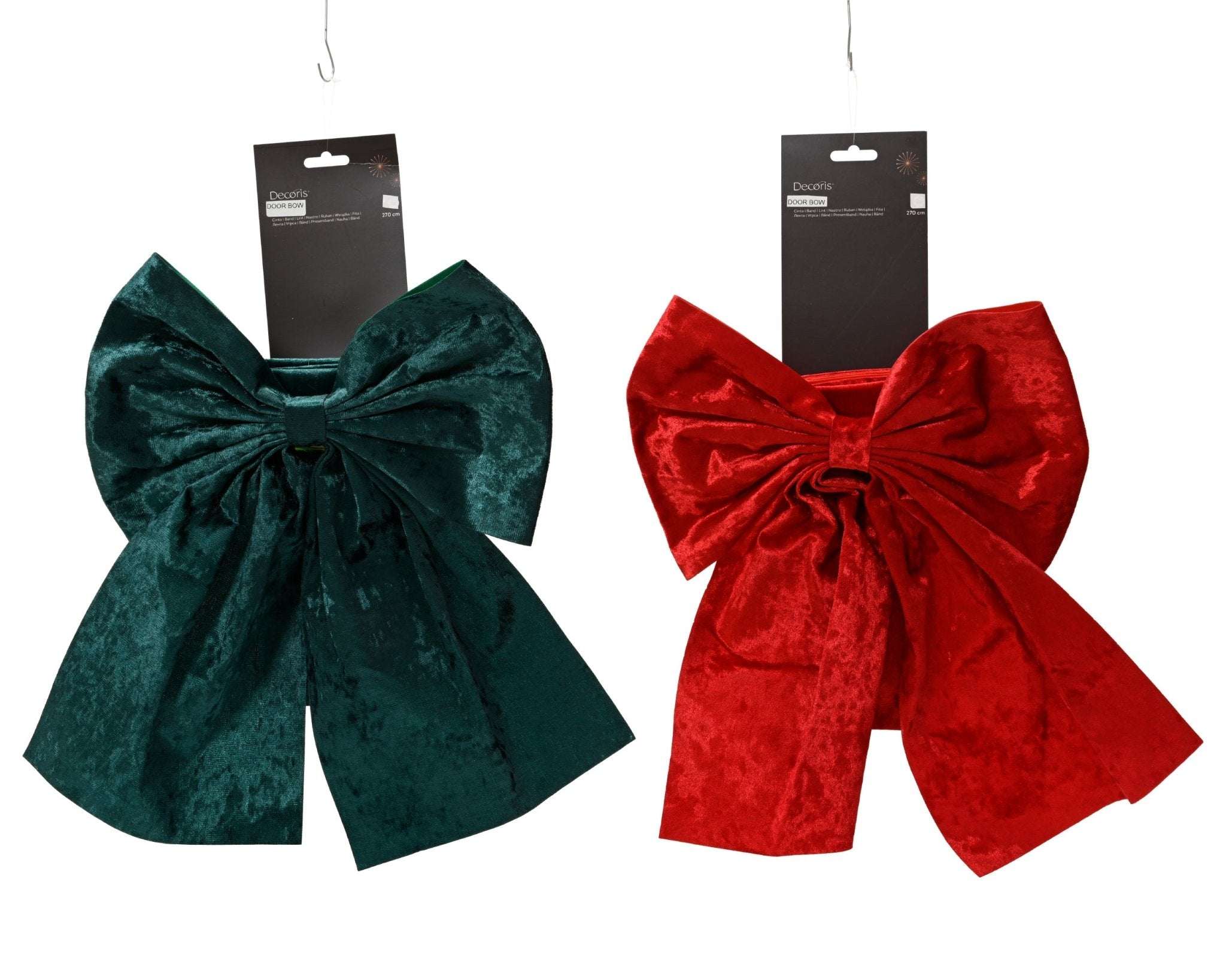 Deko Schleife „Festive Glam“ 2er-Set rot und grün (36 x 45 x 6 cm) - Amiras Zauber