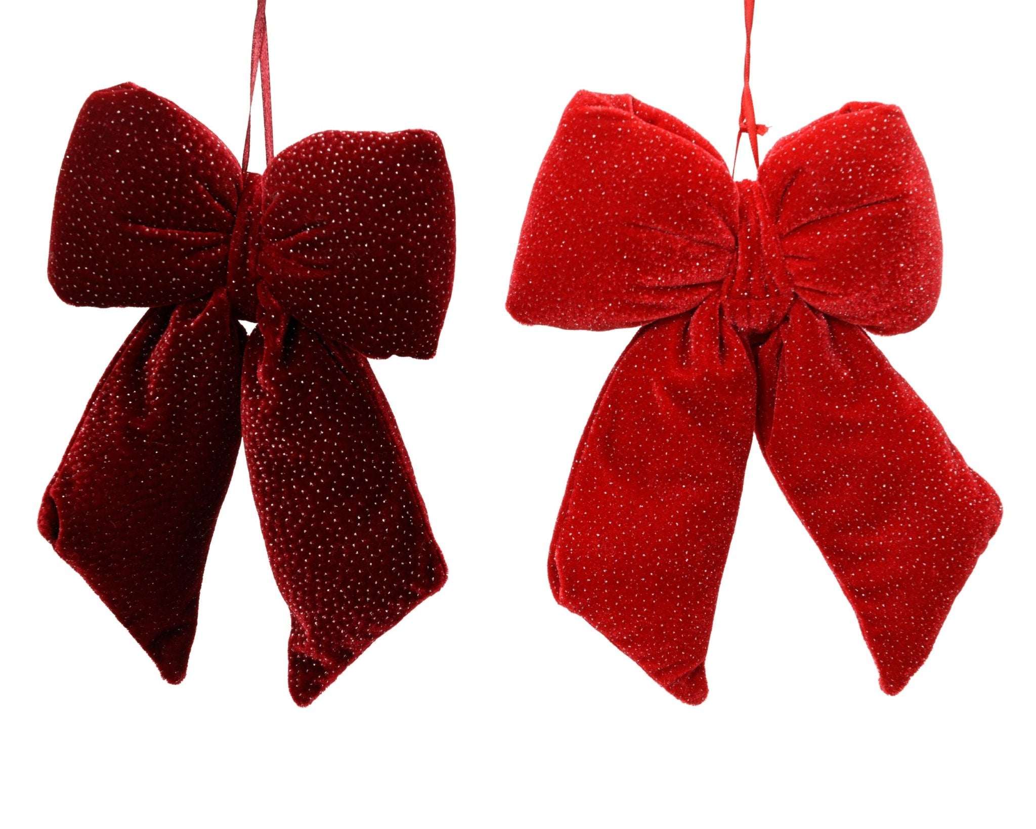 Deko Schleife Samt Glitzer 2er-Set mittel (3 x 21 x 30 cm) - Amiras Zauber