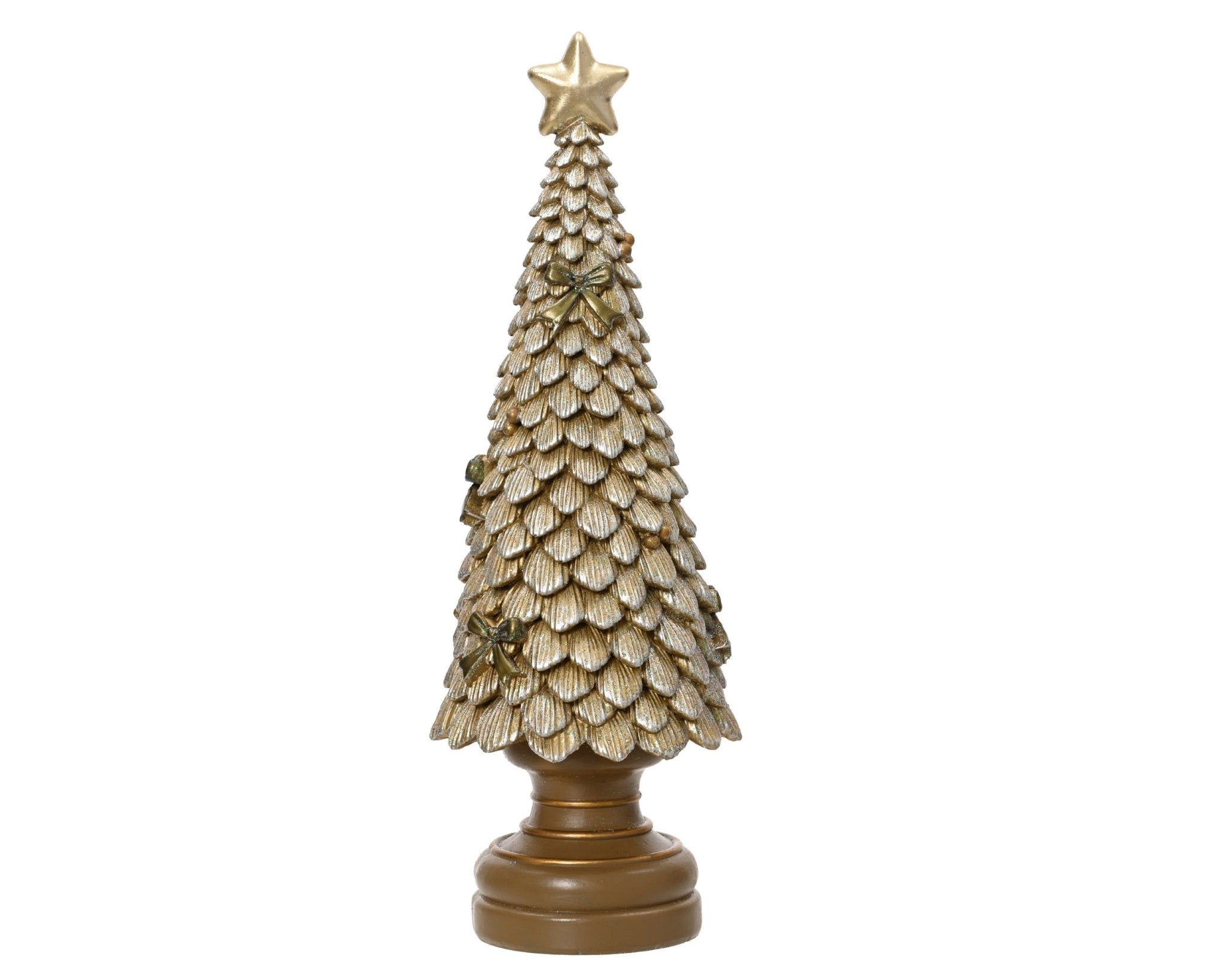 Deko - Weihnachtsbaum gold groß (12 x 12 x 36 cm) - Amiras Zauber