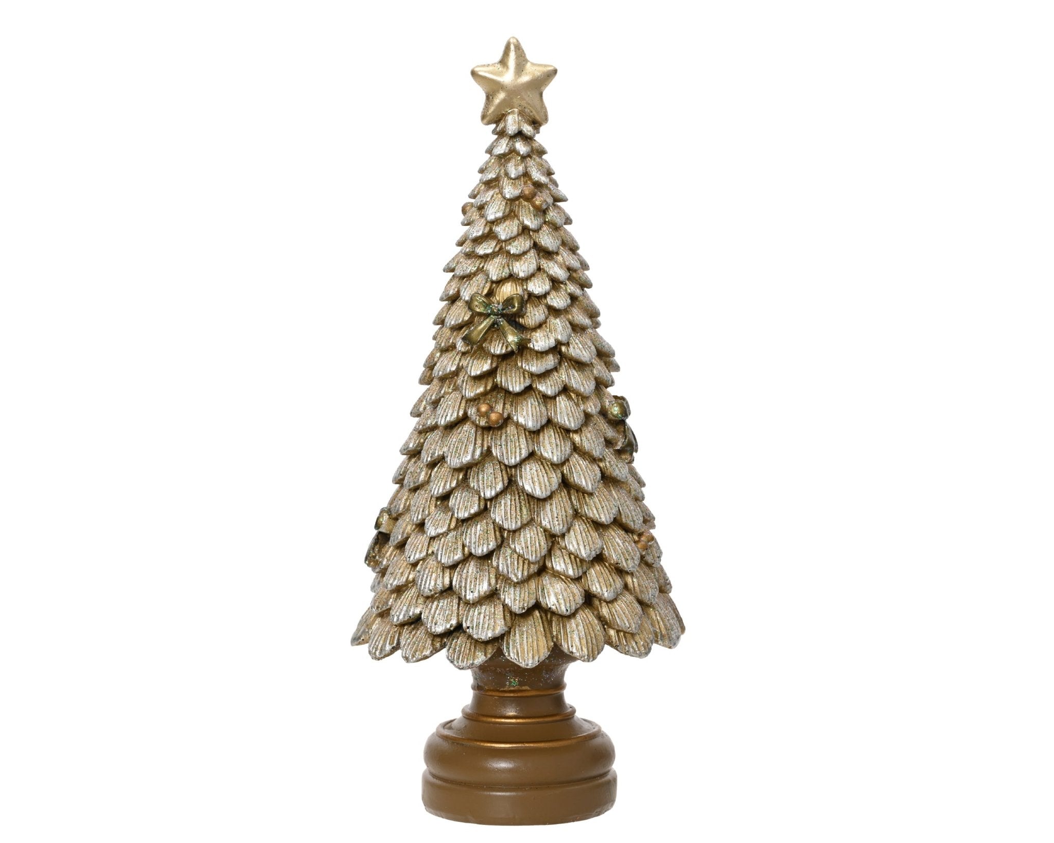 Deko - Weihnachtsbaum gold klein (10 x 10 x 23 cm) - Amiras Zauber