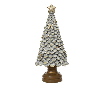 Deko - Weihnachtsbaum silber klein (10 x 10 x 23 cm) - Amiras Zauber