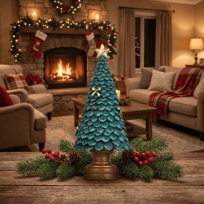 [KI] Deko-Weihnachtsbaum Smaragd klein (10 x 10 x 23 cm) - Amiras Zauber