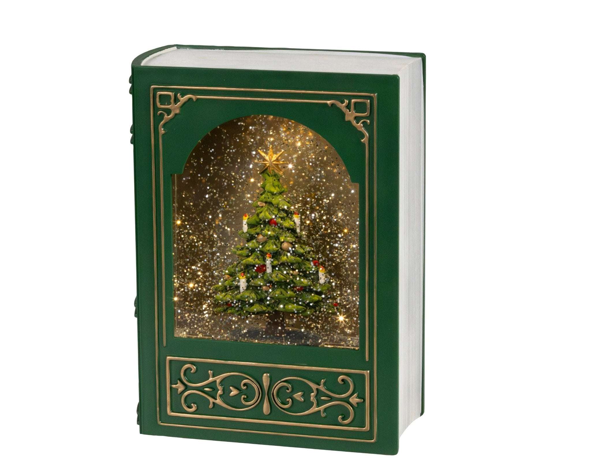 Dekobuch Weihnachtsbuch mit Schneeeffekt (7 x 17 x 23,5 cm) - Amiras Zauber