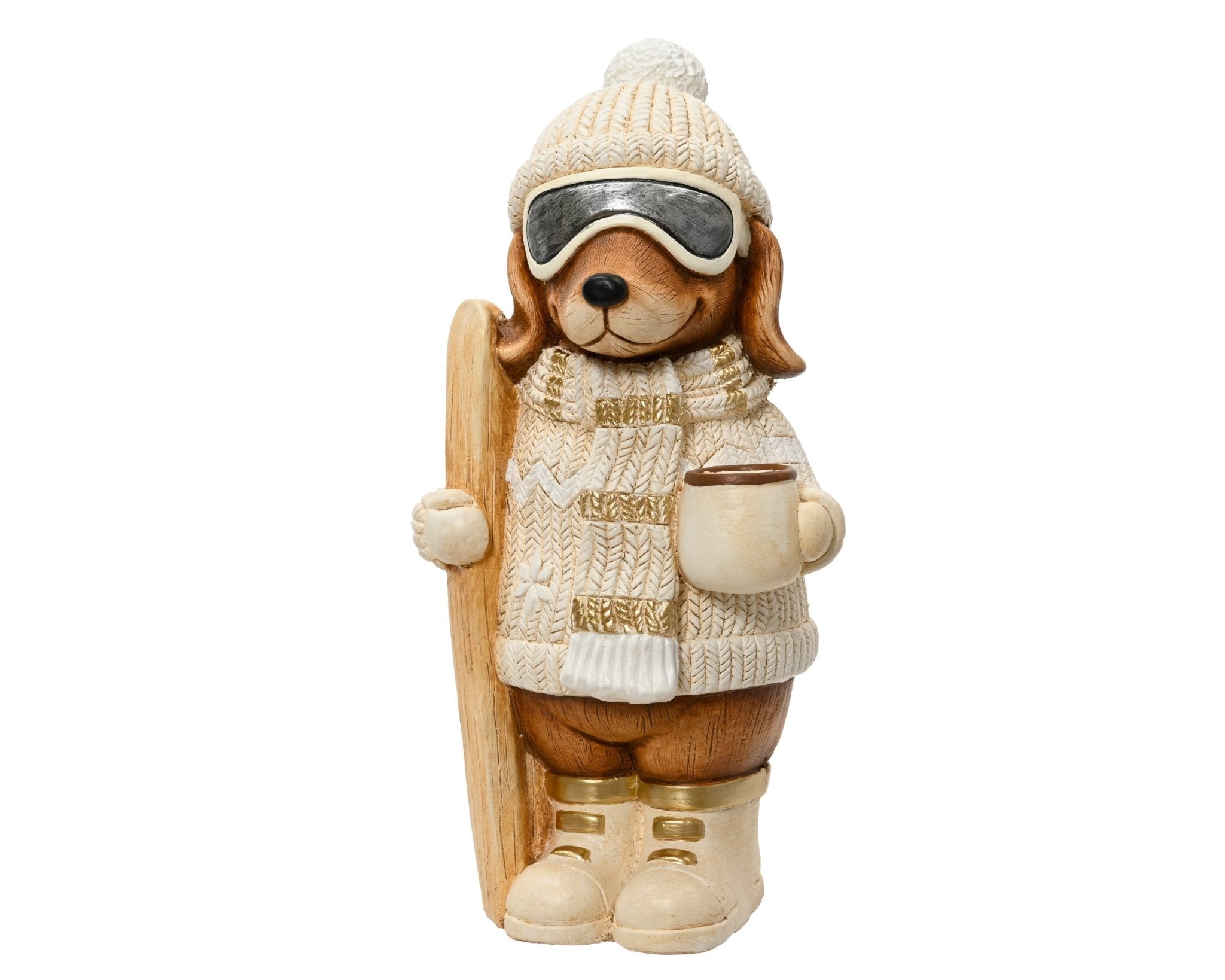 Dekofigur Hund „Aprè Ski“ (23 x 21,5 x 44,5 cm) - Amiras Zauber